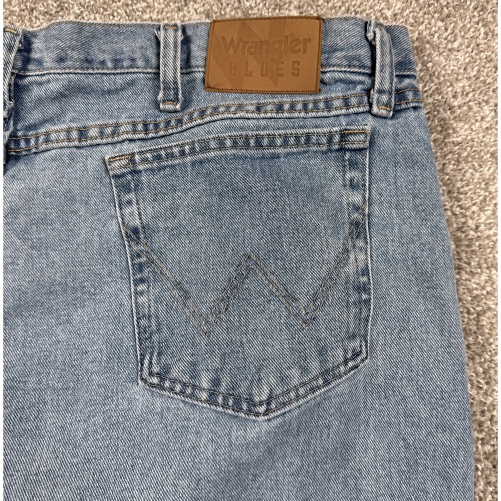 Wrangler Blues Men's Bootcut Jeans 40x30 Blue Denim Classic Cotton Casual - Picture 10 of 13